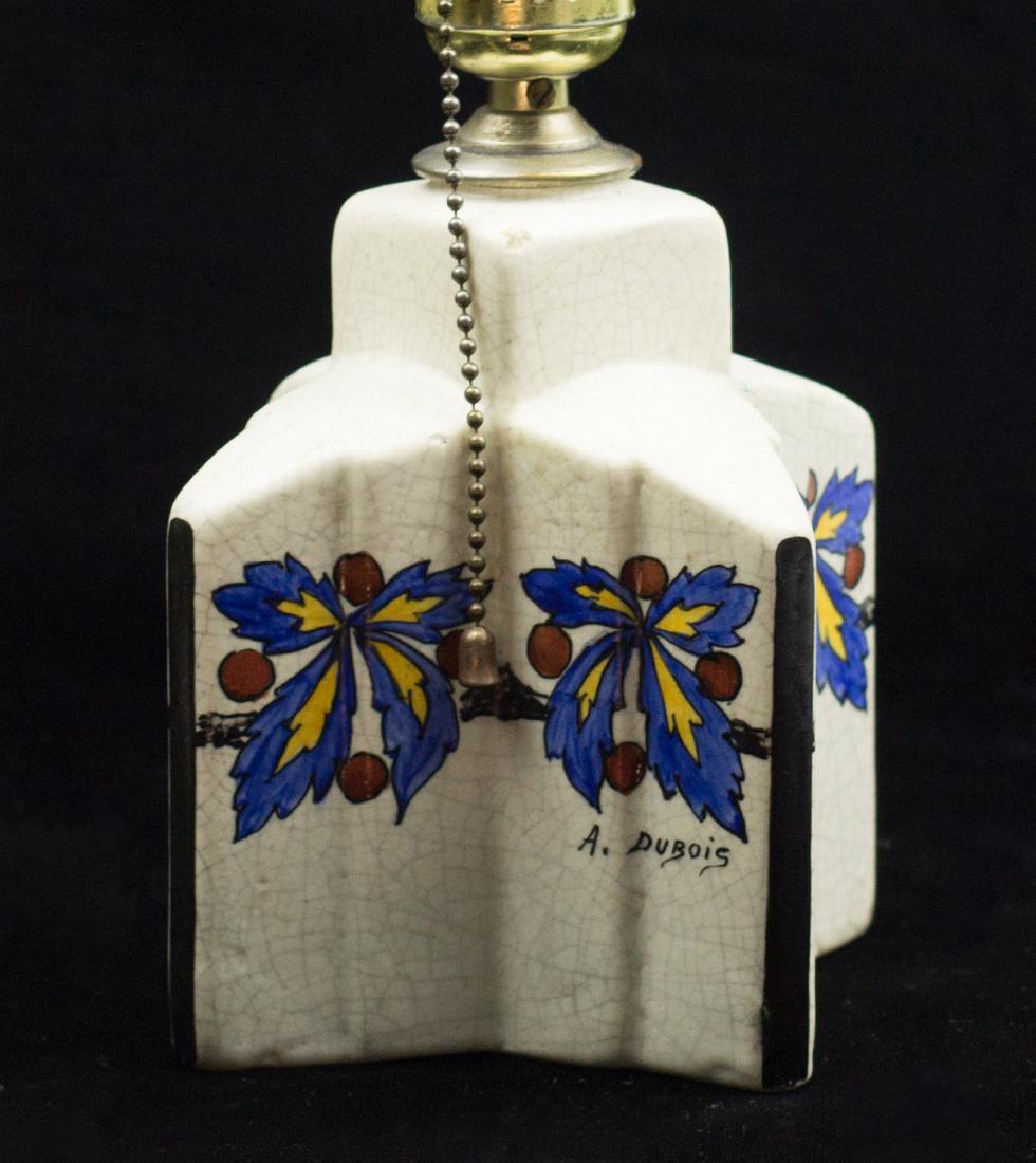 A BELGIAN POTTERY ART DECO LAMP SIGNED A. DUBOIS (1 of 8)