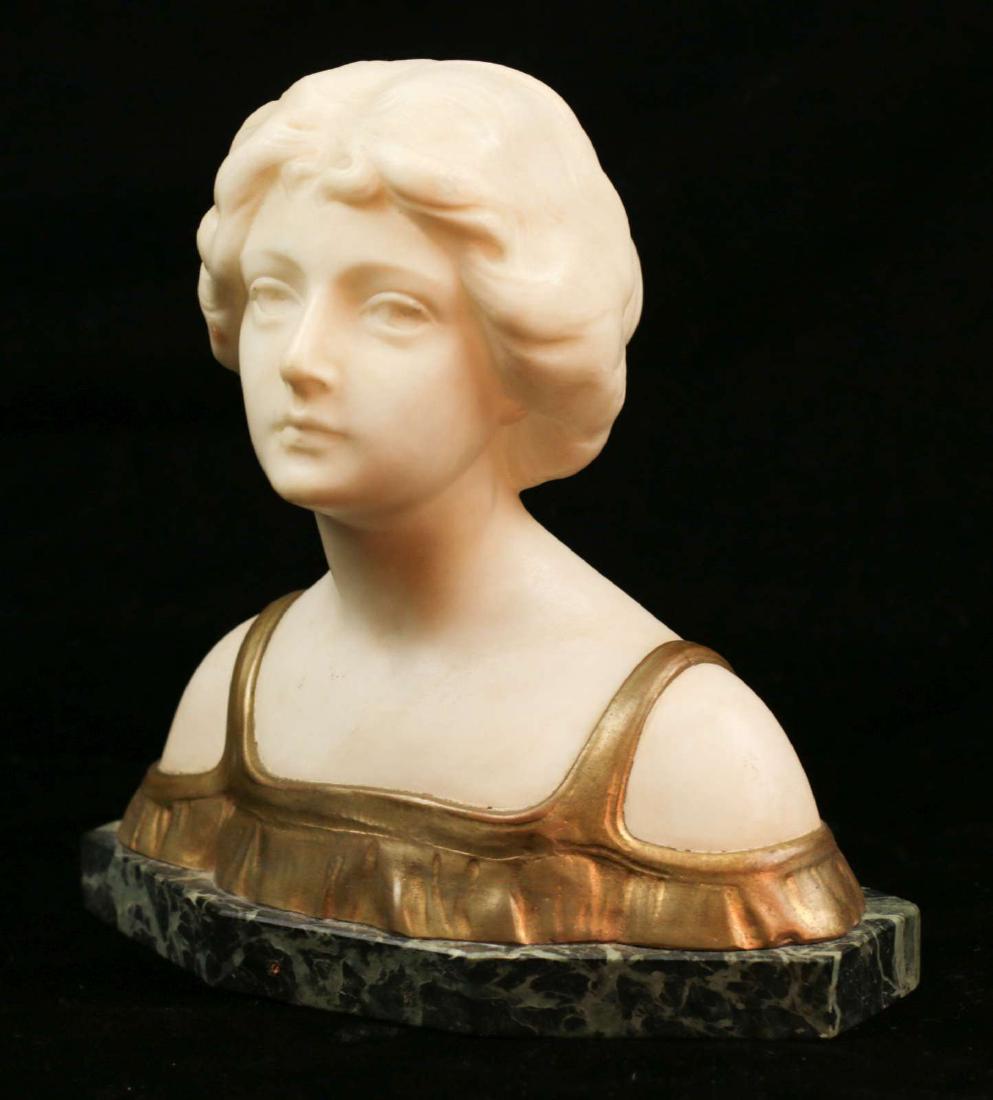 SAUL FANFANI (1856 - 1919) SCULPTED ALABASTER BUST (1 of 9)