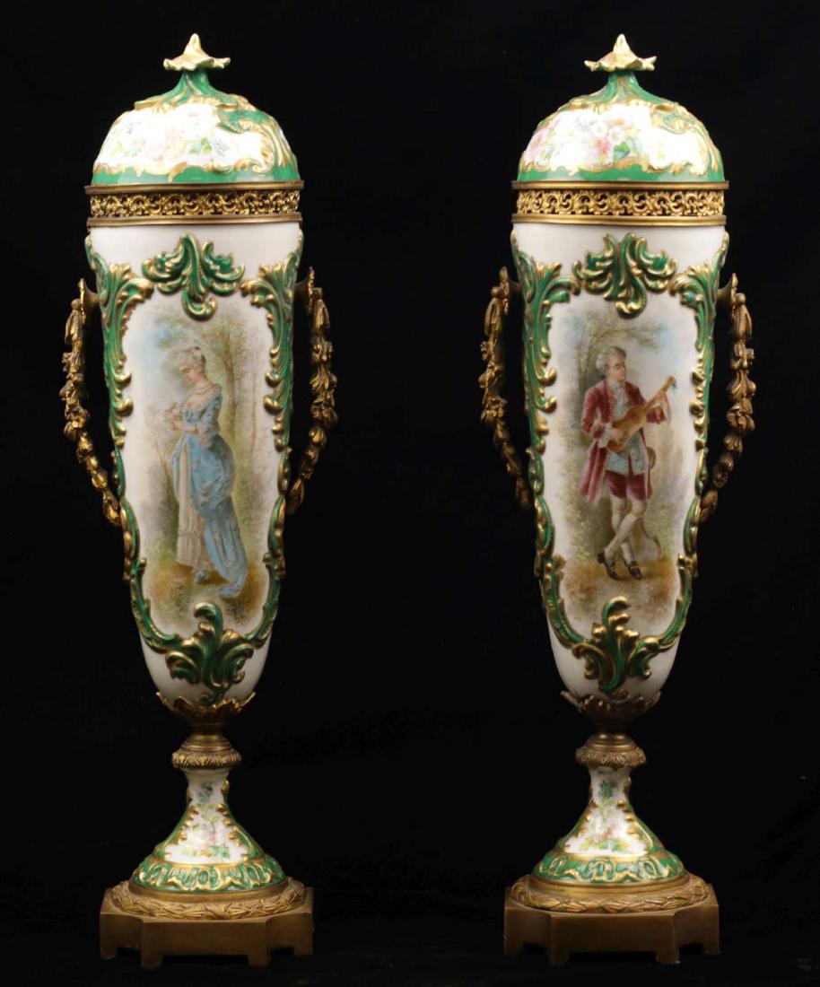 A PAIR LATE 19THC. CONTINENTAL PORCELAIN GARNITURE (1 of 12)