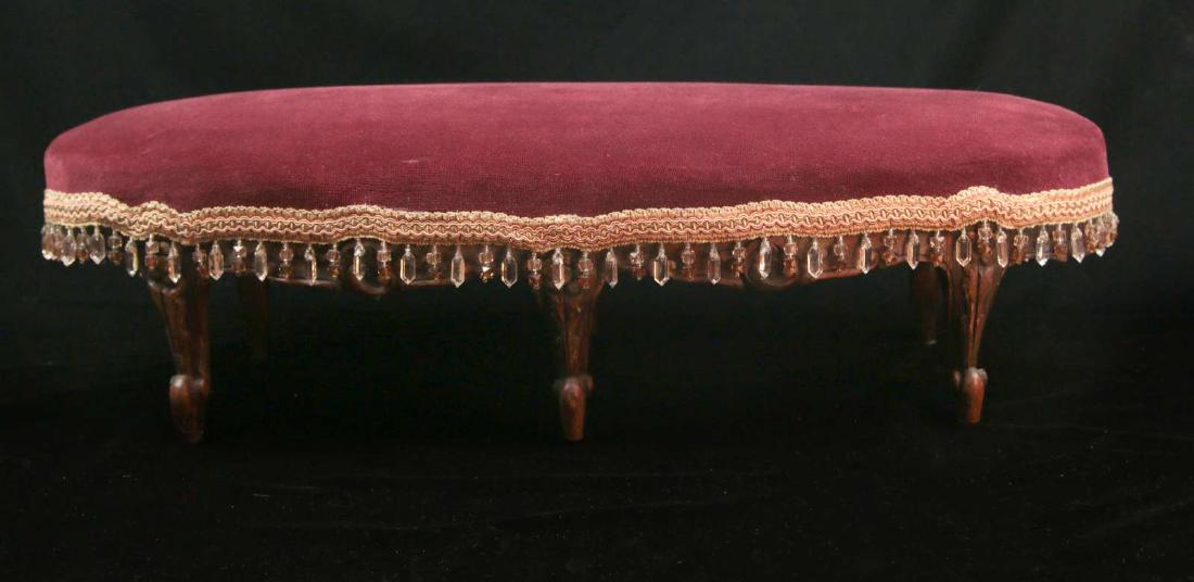 A 19TH CENTURY FRENCH SIX-LEGGED CUSHIONED STOOL (1 of 8)