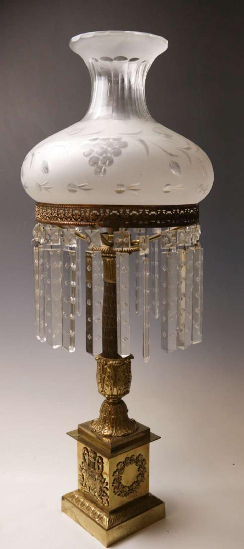AN EARLY 19TH CENTURY FLUID LAMP, ELECTRIFIED (1 of 5)