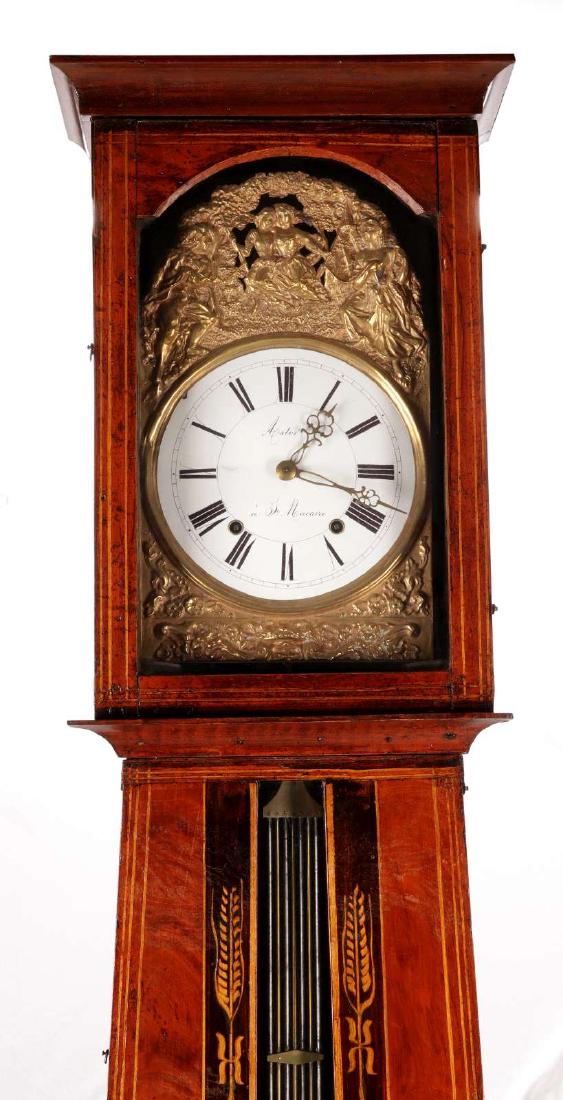 FRENCH MOBIER CLOCK IN GRAIN PAINTED AND FLORAL CASE (1 of 10)