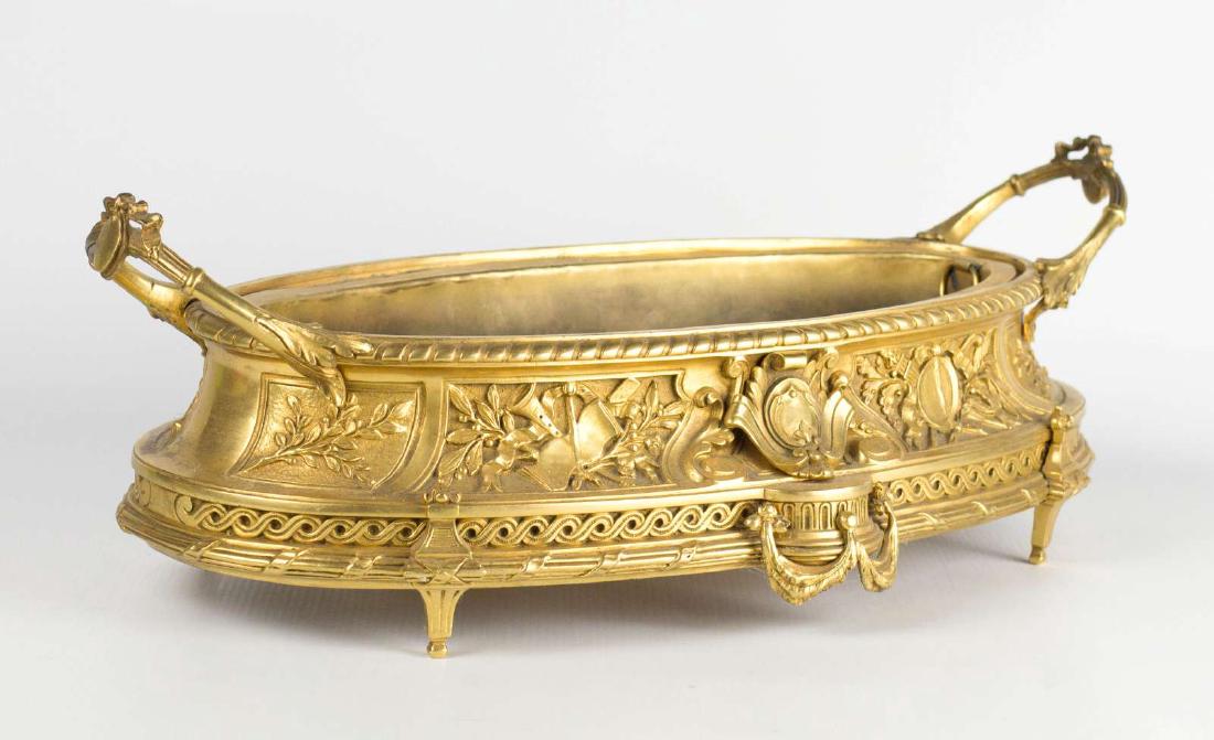 A 19TH CENTURY FRENCH GILDED BRONZE JARDINIERE (1 of 8)