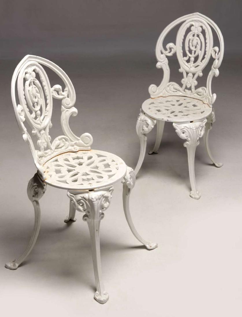 MID 20TH C. RENAISSANCE REVIVAL IRON GARDEN CHAIRS (1 of 10)