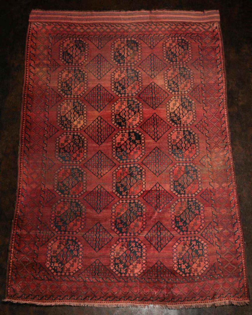 AN ANTIQUE TURKOMAN AREA RUG (1 of 9)