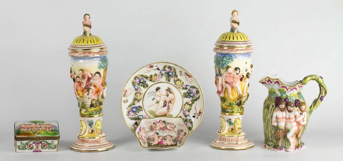 A COLLECTION OF CAPO DI MONTE TYPE CERAMICS (1 of 16)