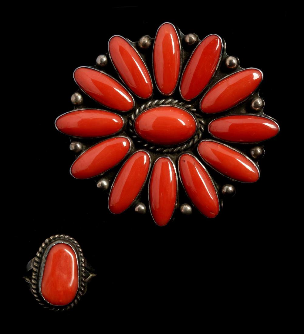 A HENRY CHACKEE YELLOWHORSE NAVAJO STERLING PIN (1 of 5)