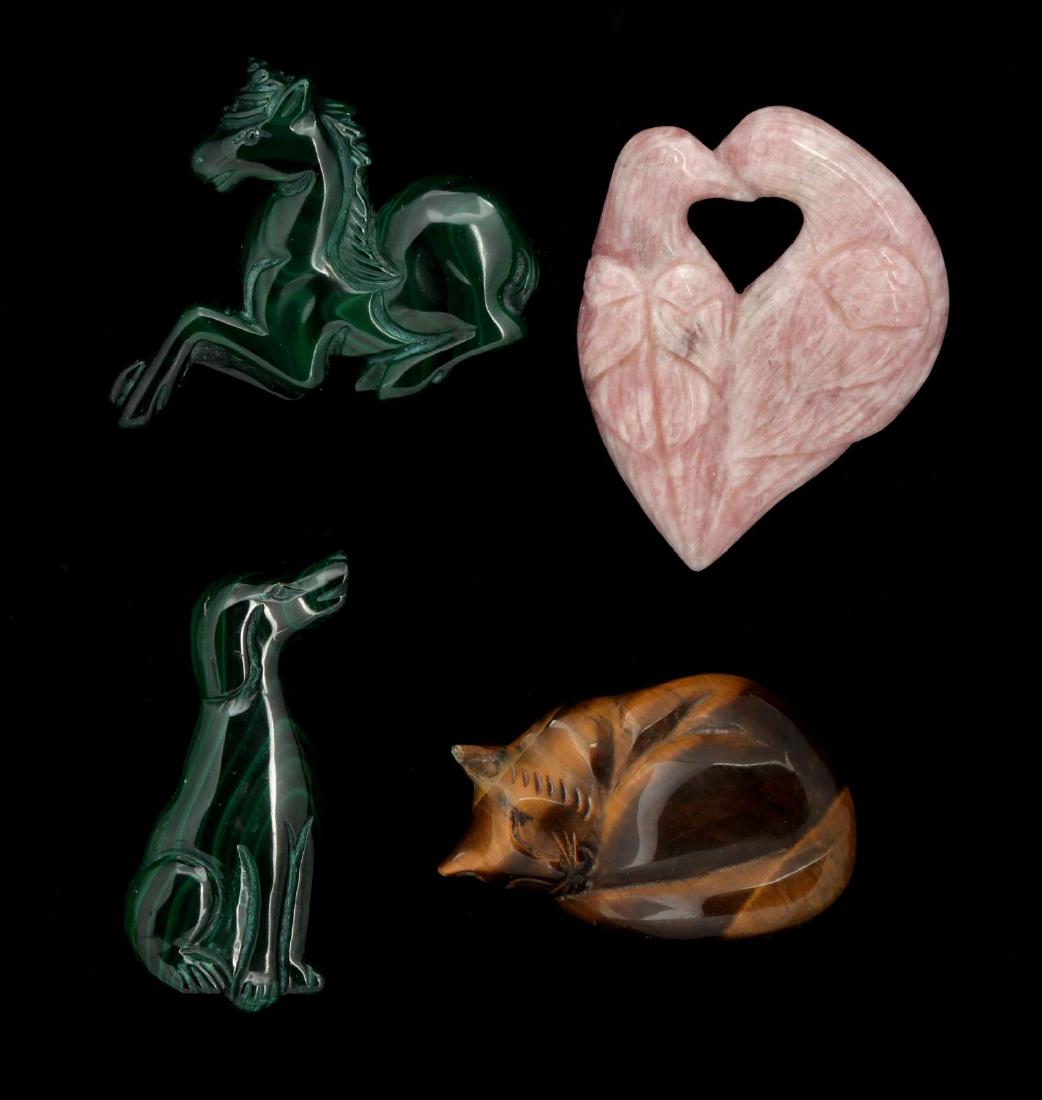 SEMI-PRECIOUS STONE FIGURAL ANIMAL CARVINGS (1 of 6)