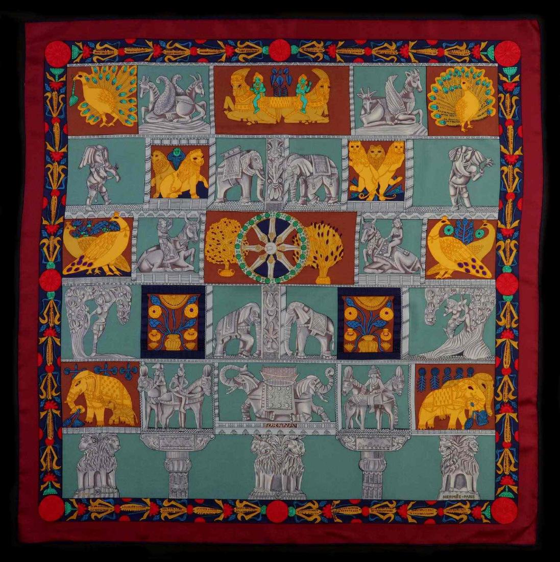 AN HERMES 'TORANA' SILK SCARF WITH BOX (1 of 10)