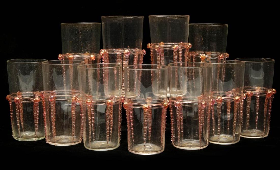 ELEVEN SALVIATI VENETIAN ART GLASS WATER TUMBLERS (1 of 8)