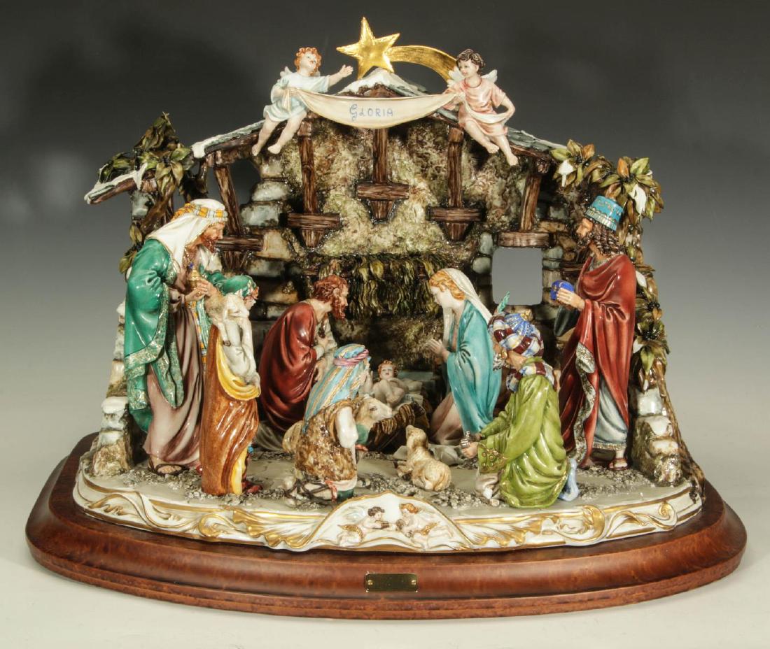 A LIMITED EDITION CAPODIMONTE NATIVITY BY CORTESE (1 of 12)