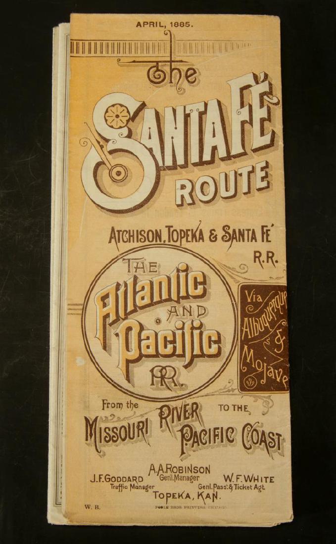 A RARE  1885 SANTA FE ROUTE TIMETABLE (1 of 12)