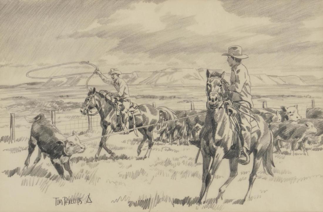 TOM PHILLIPS  (1927-2005) GRAPHITE SKETCH ON PAPER (1 of 9)