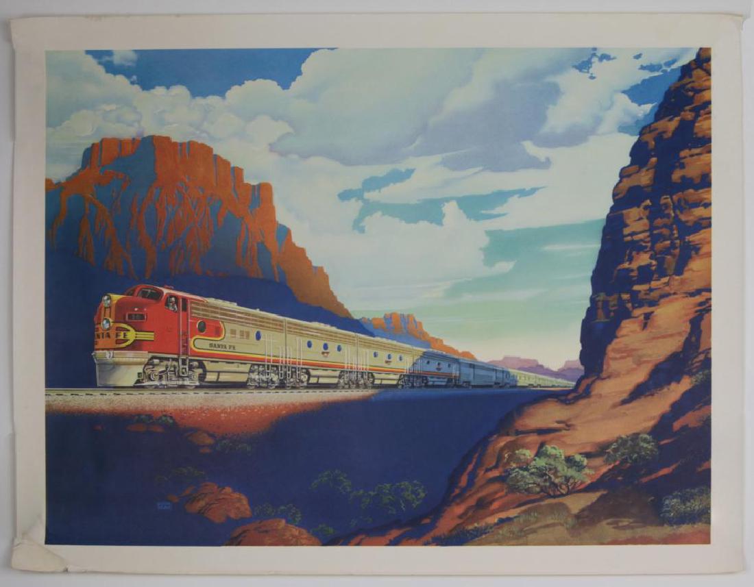 CIRCA 1940s SANTA FE RR POSTER AFTER VICTOR BEALS (1 of 7)