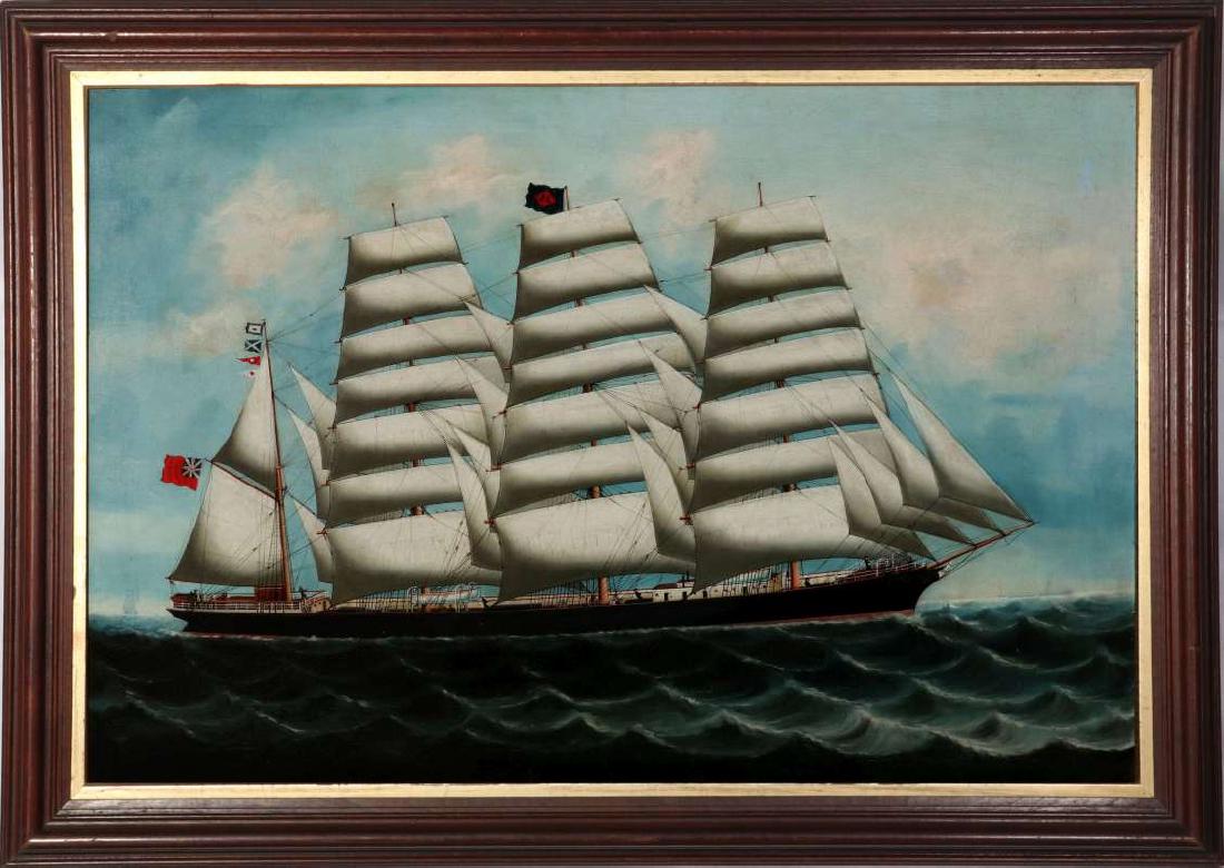 A GOOD 19TH CENTURY CHINA TRADE SHIP PORTRAIT (1 of 10)