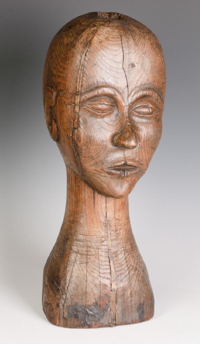 A GOOD 19TH CENTURY CARVED OAK WIG STAND (1 of 8)