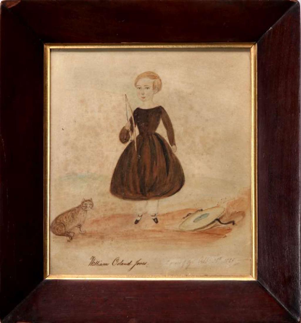 A WATERCOLOR PORTRAIT OF YOUNG MAN WITH CAT, 1825 (1 of 9)