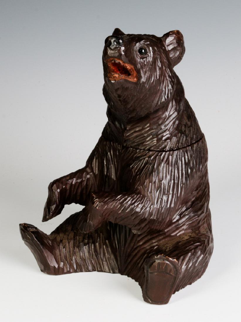 A BLACK FOREST CARVED FIGURAL BEAR CONTAINER (1 of 11)