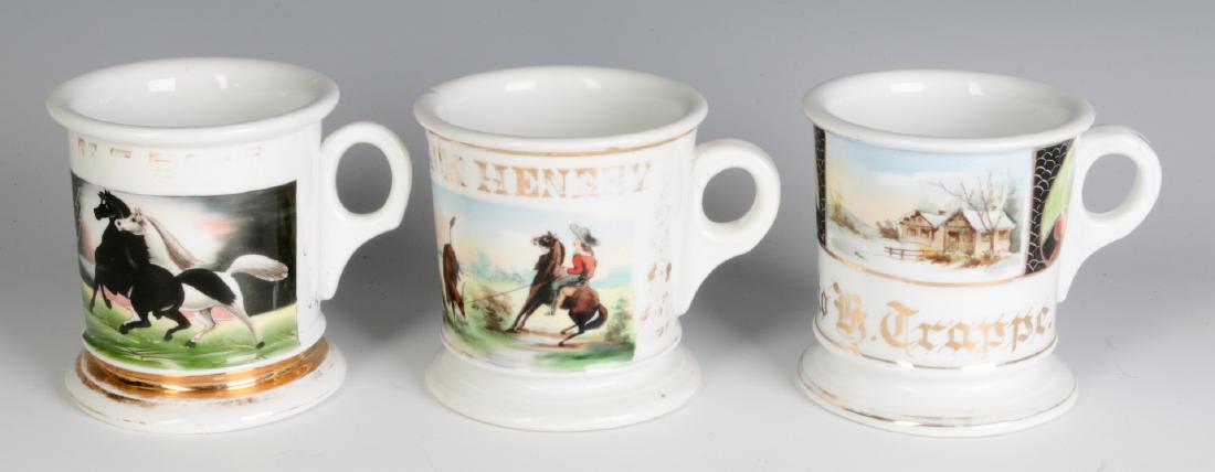 THREE ANTIQUE SHAVING MUGS (1 of 8)