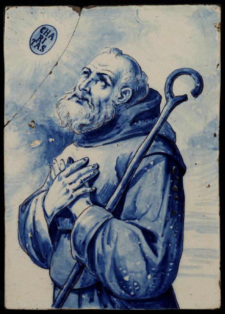 AN 18TH C. CONTINENTAL GLAZED TERRACOTTA TILE (1 of 8)