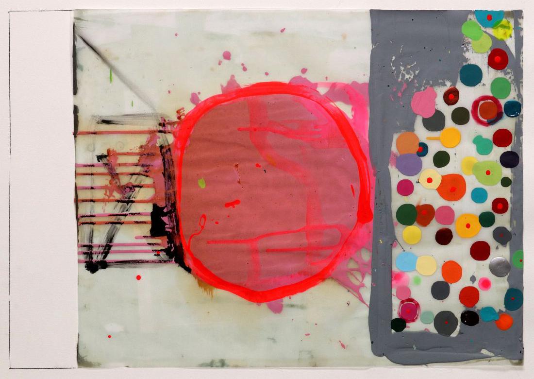 CHRIS DAVIS ACRYLIC AND SILKSCREEN ABSTRACTION (1 of 10)