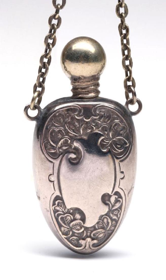 A VINTAGE GERMAN SILVER PERFUME WITH FINGER RING (1 of 7)