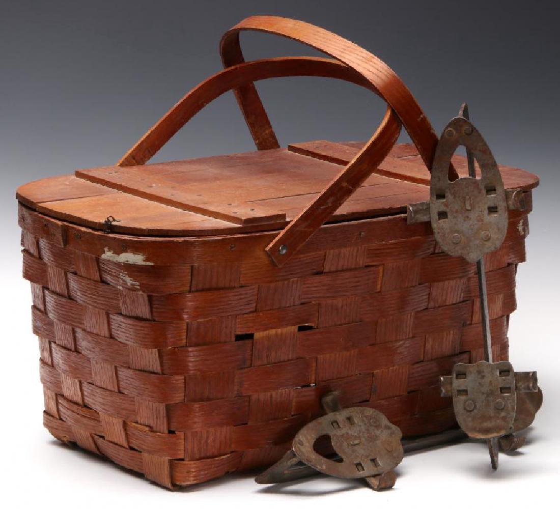 VINTAGE JERYWIL WOVNWOOD PICNIC BASKET