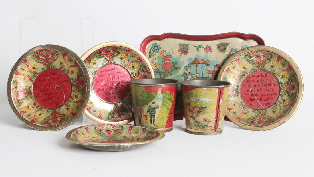 A JACK AND JILL VERSE CHILD'S TIN LITHO TEA SET (1 of 7)