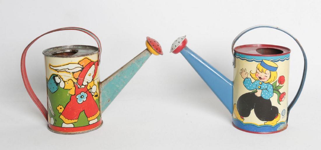 TWO ELAINE ENDO HILEMAN TIN LITHO WATERING CANS (1 of 8)