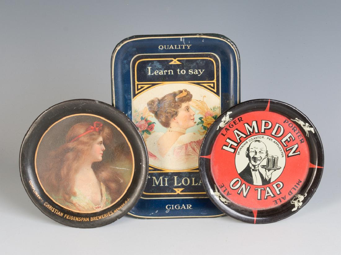 BEER AND CIGAR ADVERTISING TIP TRAY AND COASTERS (1 of 8)