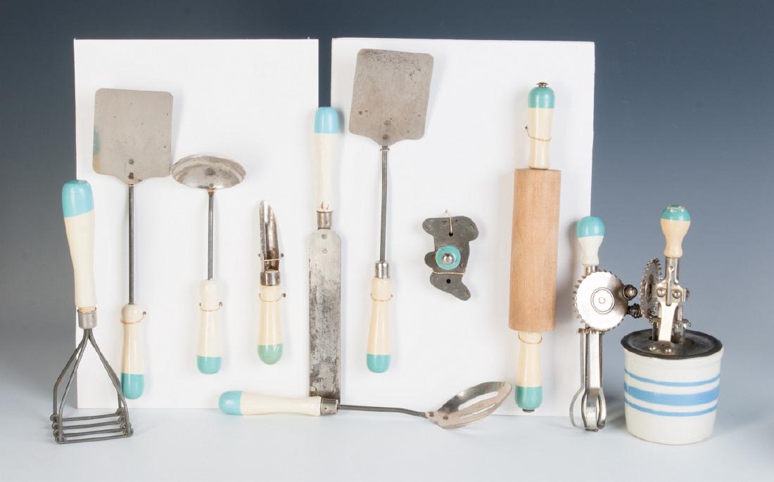 CHILDREN'S KITCHEN TOOLS W/ PAINTED WOOD HANDLES (1 of 6)