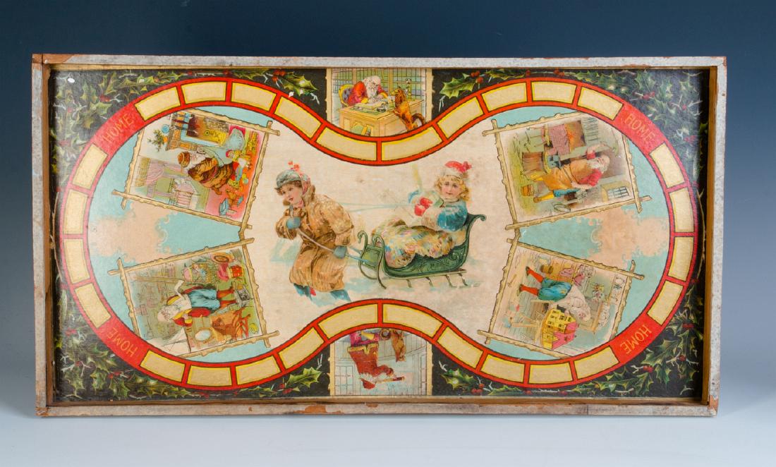 A VICTORIAN CHRISTMAS THEME BOARD GAME C. 1875 (1 of 8)