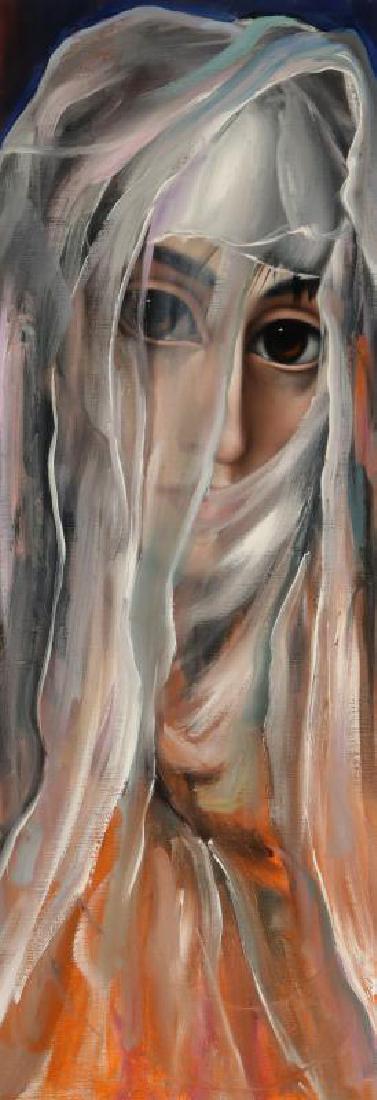 ATTRIBUTED MARGARET KEANE (B. 1927) OIL ON CANVAS (1 of 9)