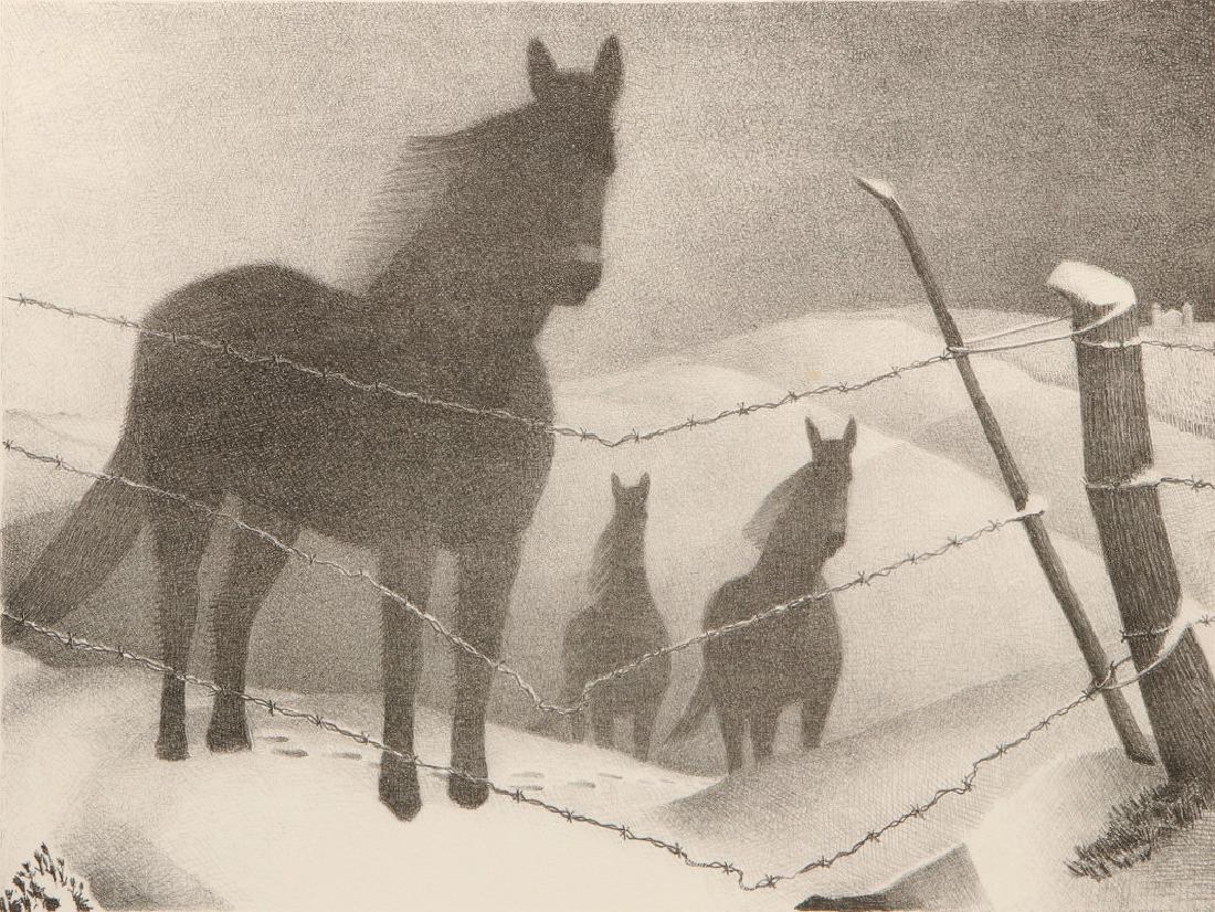 GRANT WOOD (1891-1942) PENCIL SIGNED LITHOGRAPH (1 of 9)