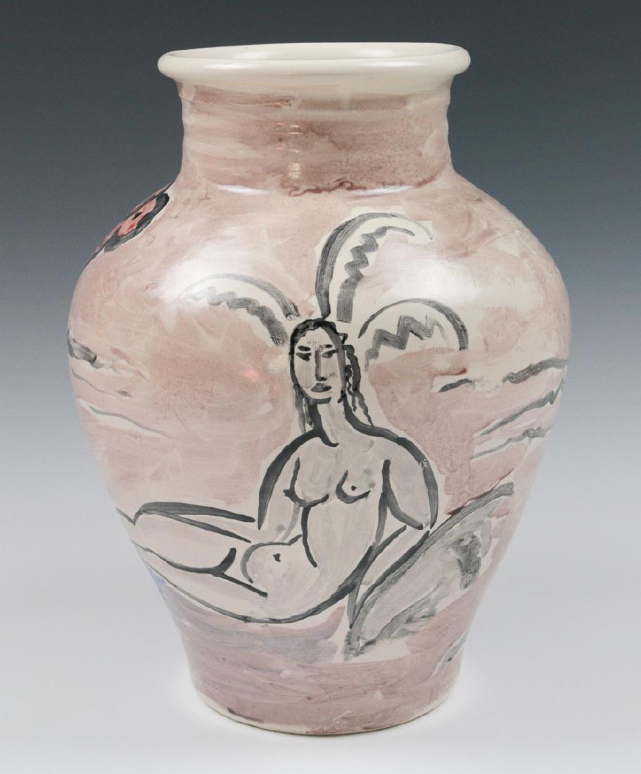 A FRENCH MODERNIST ART POTTERY VASE SIGNED RB (1 of 8)