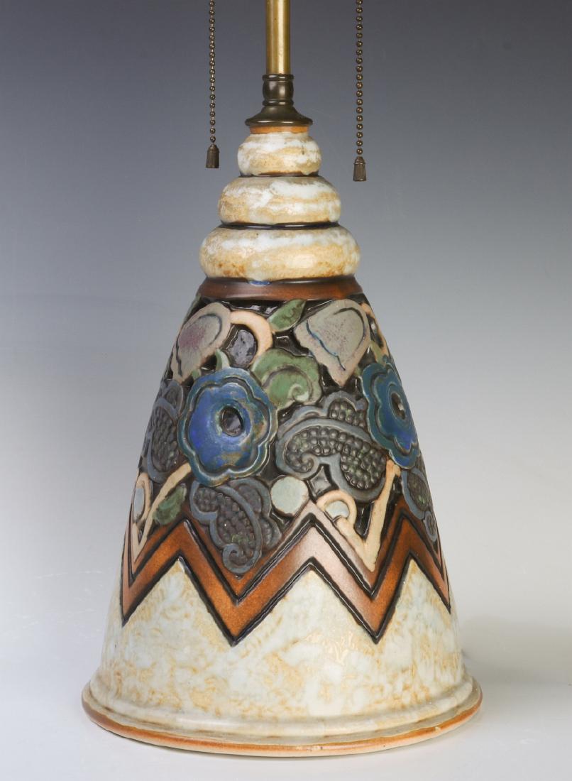 A GOOD MOUGIN NANCY FRENCH ART DECO POTTERY LAMP (1 of 12)