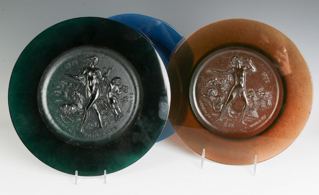 DAUM 'FOUR SEASONS' PATE DE VERRE GLASS PLATES (1 of 10)