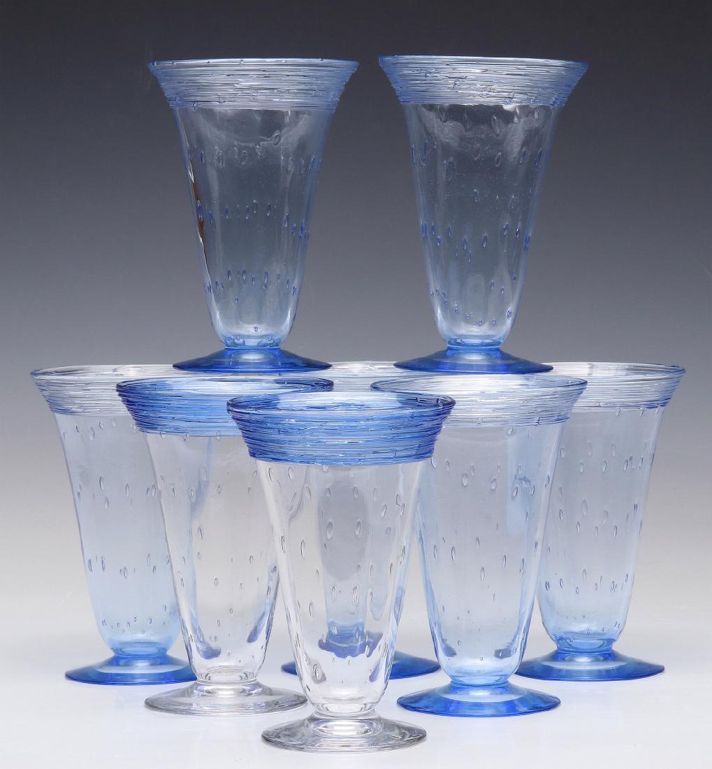A SET OF STEUBEN ART GLASS PARFAIT GLASSES (1 of 6)