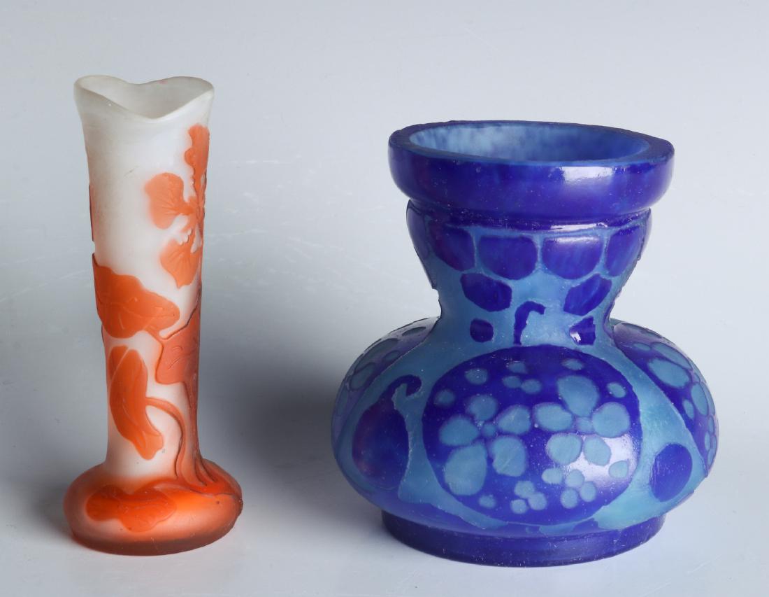 SCHNEIDER 'LA VERRE' AND GALLE CAMEO CABINET VASES (1 of 9)