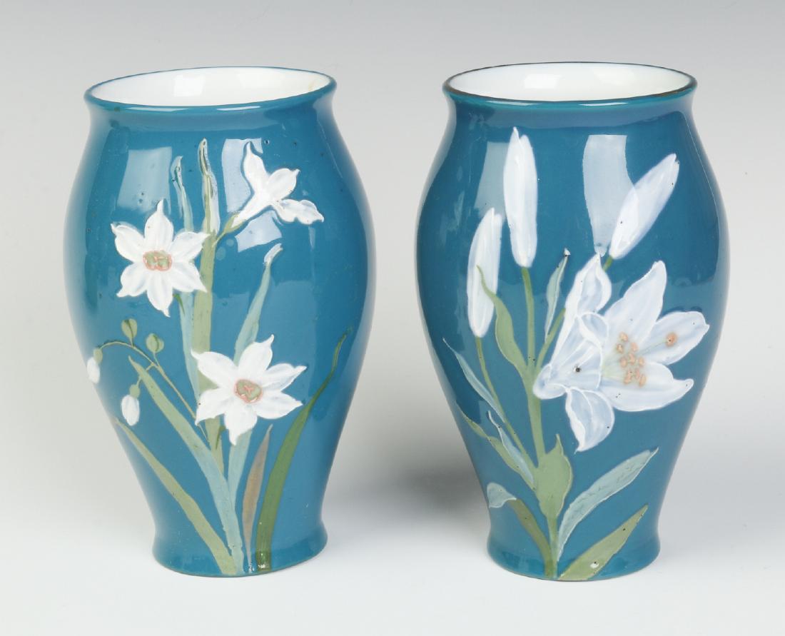 A PAIR OF DECORATED VASES SIGNED 'PATE SUR PATE' (1 of 9)