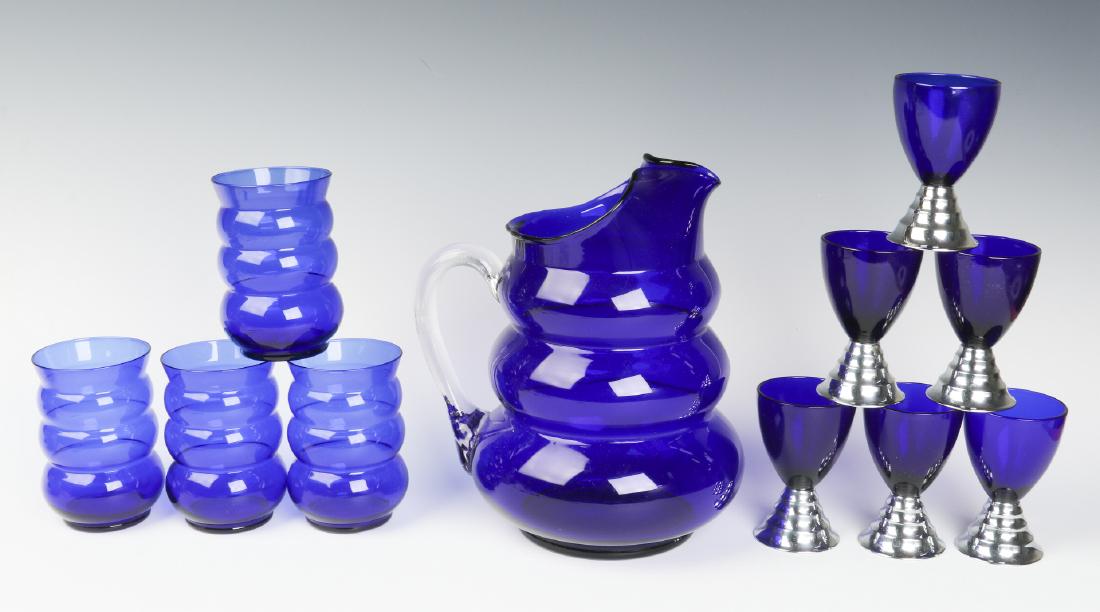 HARPO GLASS SET & CHASE BLUE MOON COCKTAIL CUPS (1 of 8)