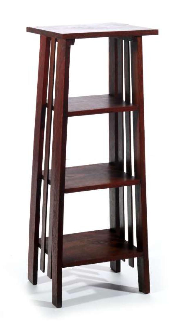 A CIRCA 1900 OAK ARTS AND CRAFTS MAGAZINE STAND (1 of 9)