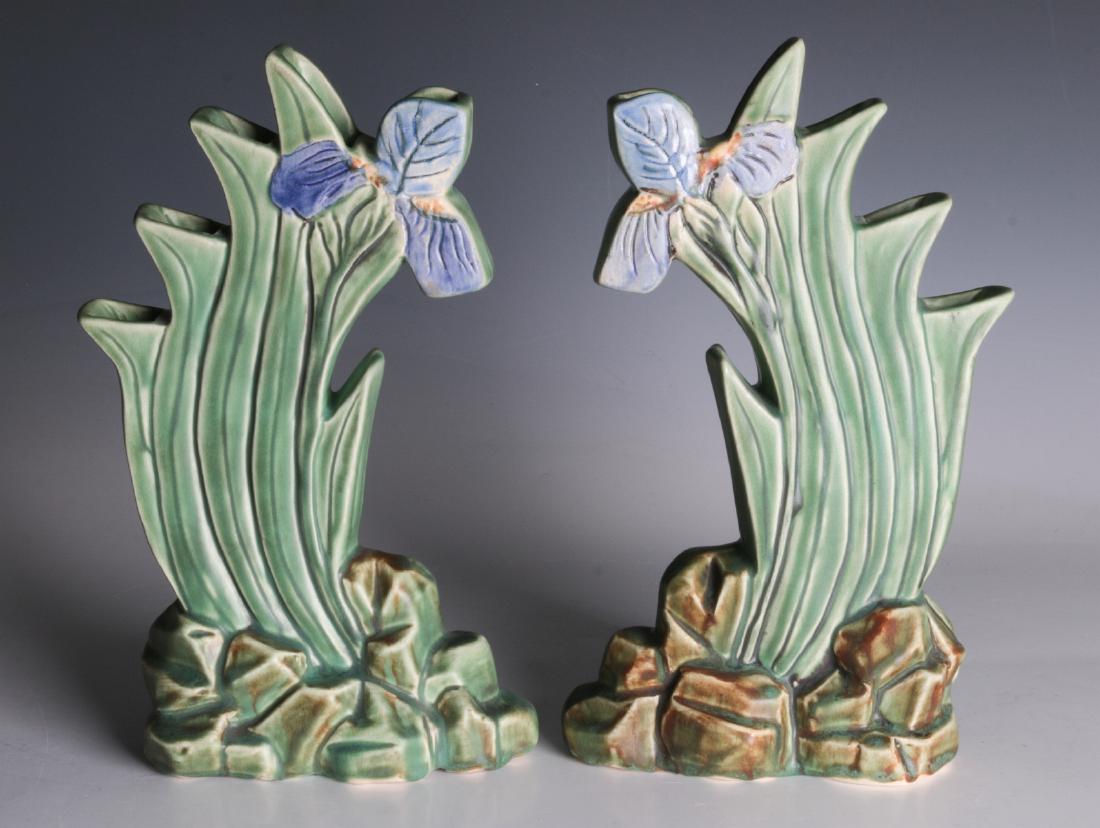 A PAIR OF WELLER 'ARDSLEY' STEPPED IRIS VASES (1 of 8)