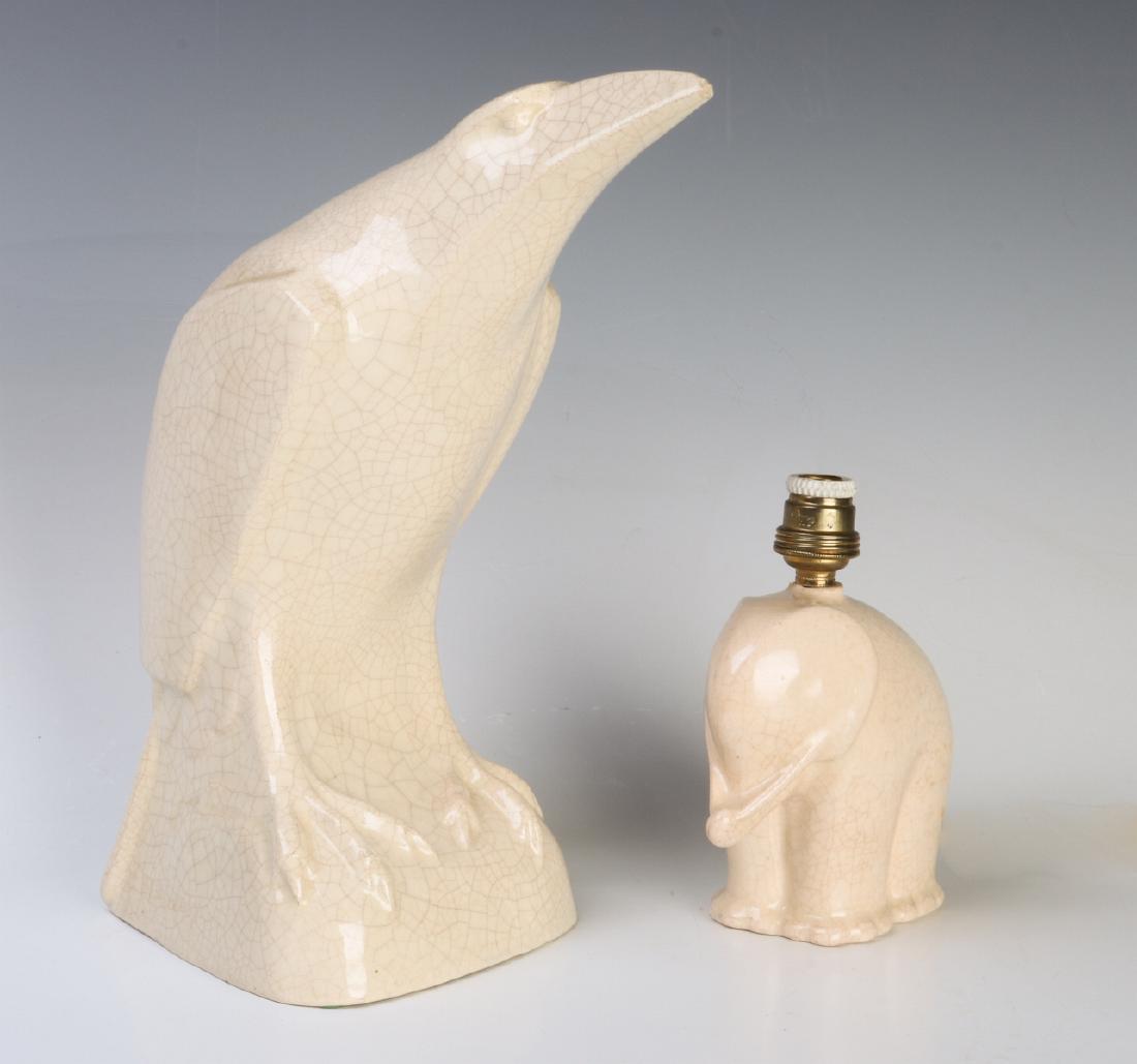 TWO IVORY CRACKLE GLAZE FRENCH CERAMICS (1 of 8)