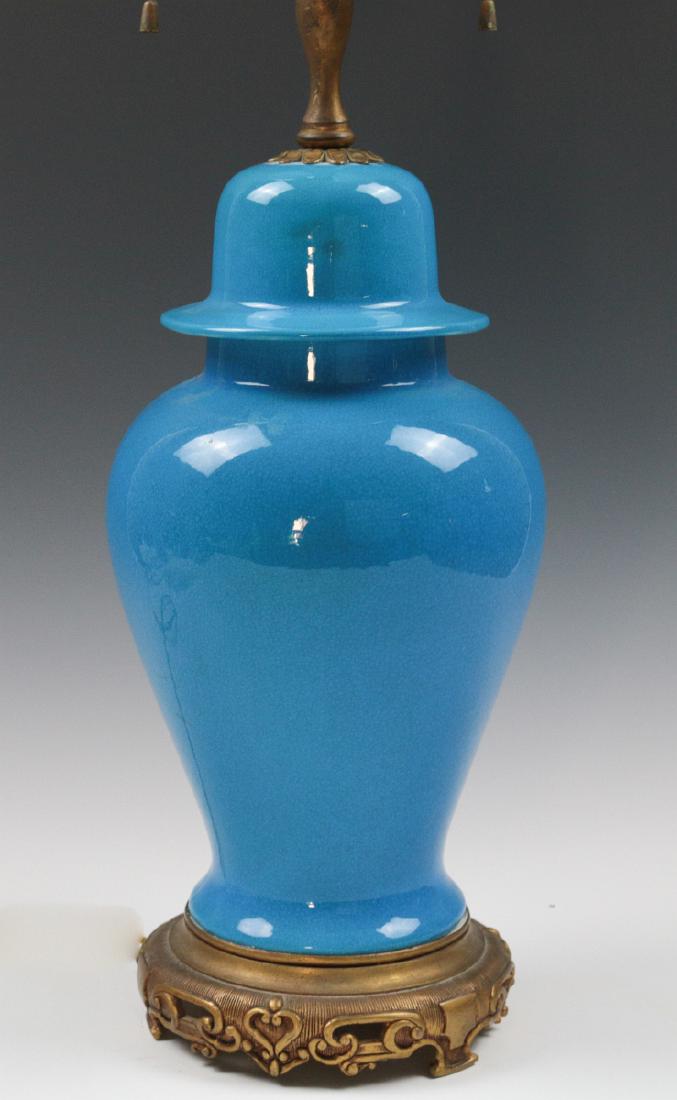 A SEVRES BLUE CRACKLE GLAZE GINGER JAR LAMP (1 of 7)