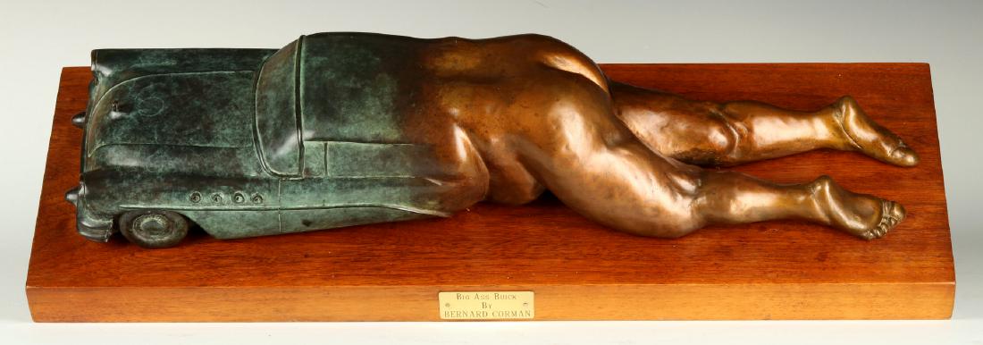BERNARD CORMAN BRONZE TITLED 'BIG ASS BUICK': Bernard Corman is a internationally recognized artist known primarily for his bronze sculptures that blend vintage automobiles with sometimes bizarre themes to illustrate alternate looks at common ter