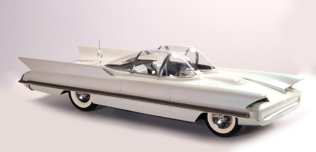 A LARGE BATMOBILE-INSPIRED AUTOMOBILE MODEL (1 of 10)