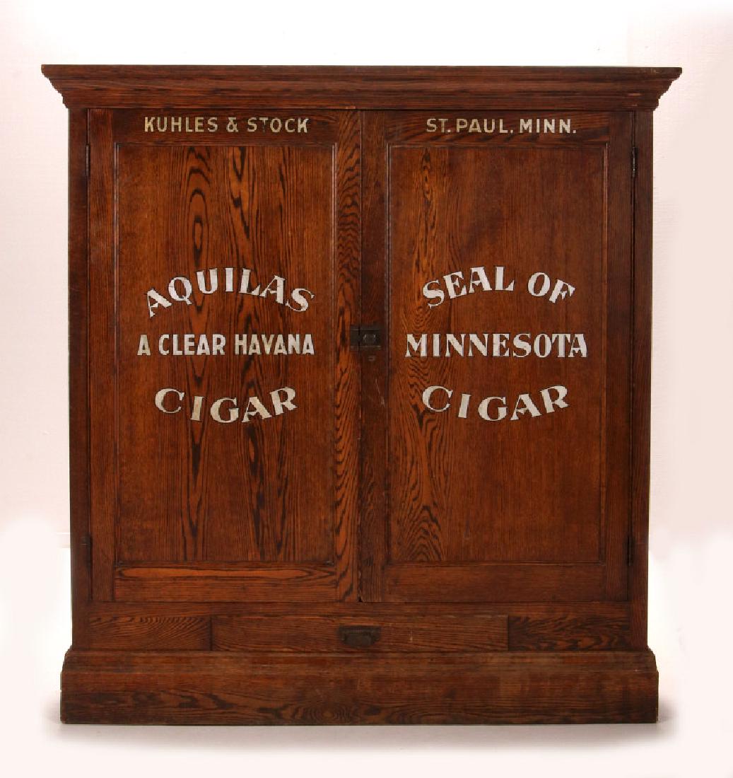 LARGE 1880 KUHLES & STOCK CIGAR ADVERTISING HUMIDOR (1 of 16)