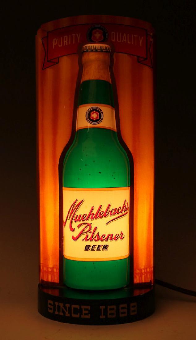 A VERY RARE MUEHLEBACH'S BEER LIGHT UP BULLET SIGN (1 of 7)