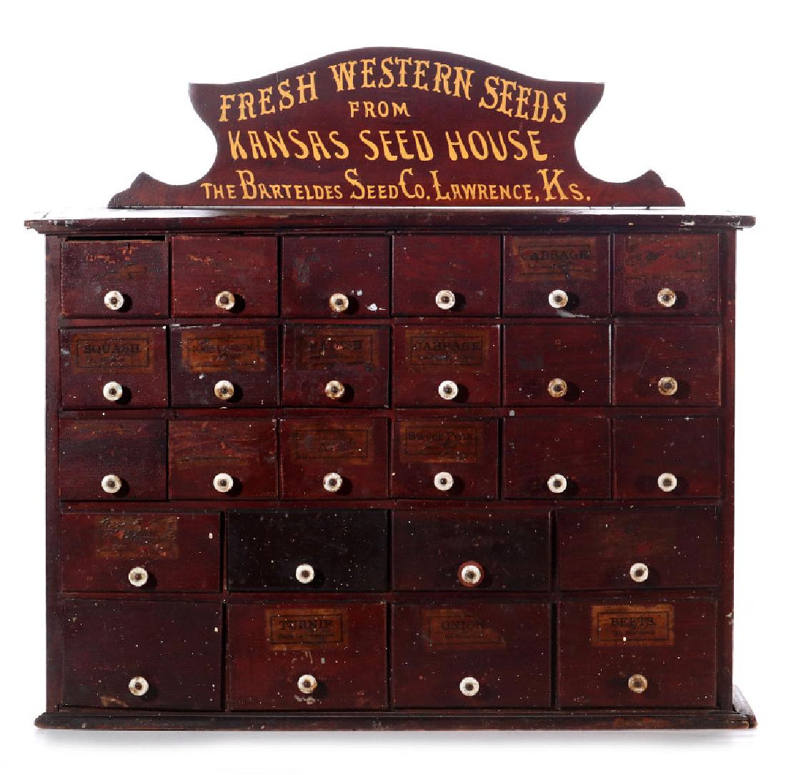 A SEVENTEEN DRAWER LAWRENCE KS SEED HOUSE CABINET (1 of 9)
